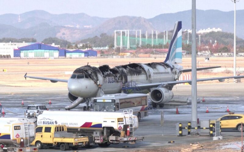 Air Busan Airbus A321 Catches Fire at Gimhae International Airport